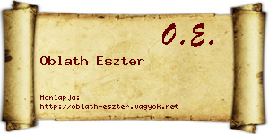 Oblath Eszter névjegykártya